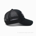 Nuovo design cappello da camionista nero personalizzato in mesh nero